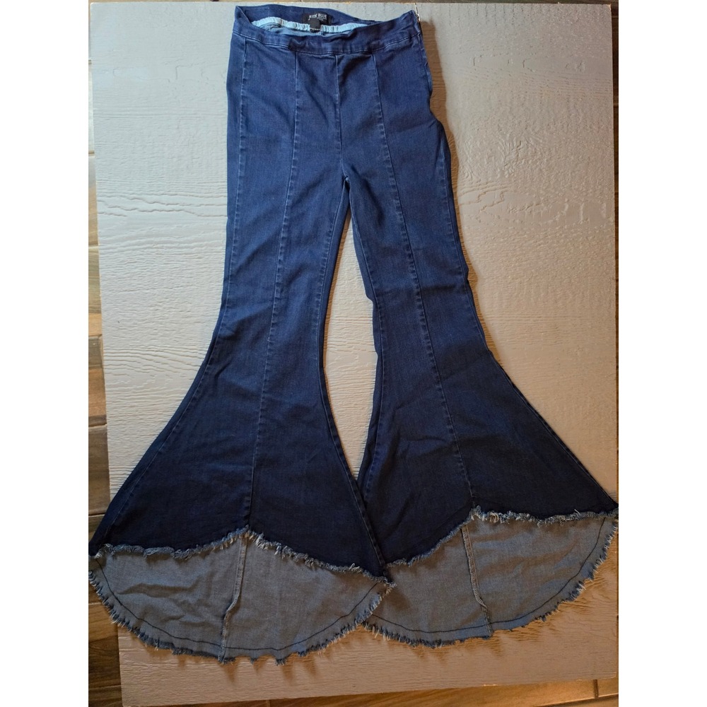Judy Blue Super Flare Fit Dark Wash High Rise Side Zip Bell Bottom Jeans 3/26